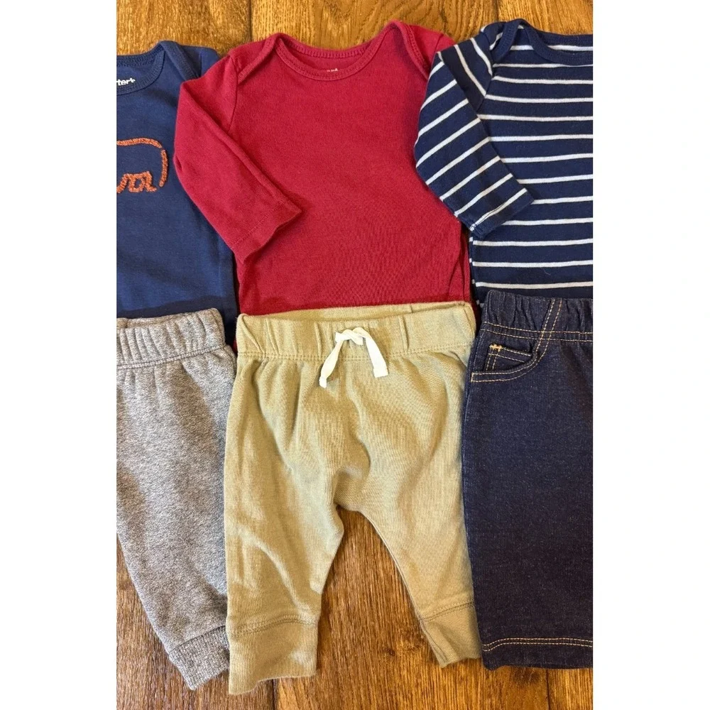 Baby Boy 3 Months Outfits Jeans‎ Pants Long Sleeved Bpdysuits Shirts Clothes Lot